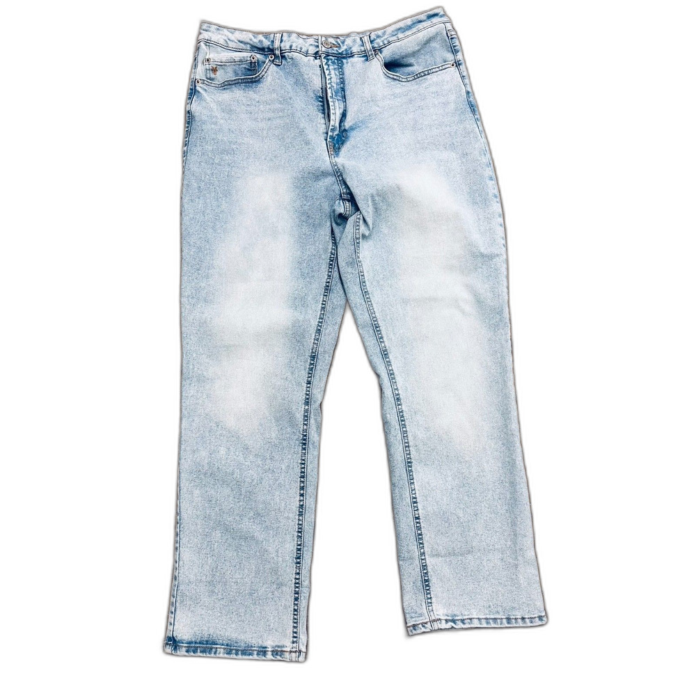Frye Women's Straight Leg Jeans 14/32 Light Wash Stretch Denim Pants Blue 14